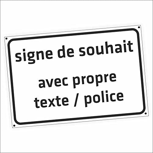 INDIGOS UG - Schilder selbst gestalten - weiß - Aluverbundplatte 12 Größen - 30x20-200x100cm - Schild personalisiert mit Text - Schrift - für Garage, Hotel, Parkplatz, Schule, Carport, Firma