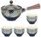 Healeved Blue and White Porcelain Tea Set - Traditional Chinese Tea Pot with 1 Teapot and 4 Cups for Home Use Craftsmanship for Lovers