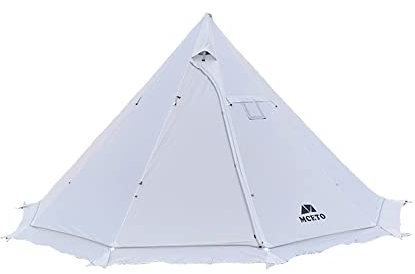 Vilemoon Tipi Warmzelt mit feuerhemmendem Ofenheber für Rauchrohre, 5 ~ 8 Personen, Tipi-Zelte für Familien-Team, Outdoor, Rucksackreisen, Camping, Wandern (grau)