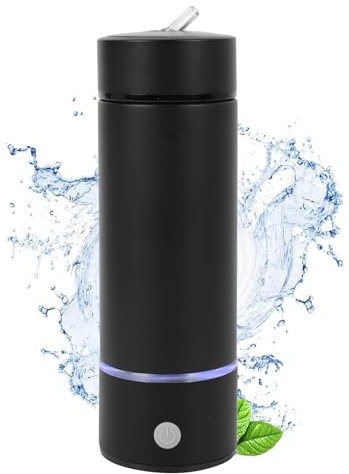2 IN 1 Wasserfilter Karaffe Wasserkaraffe, Isolierung Wasserstoff-Wasserflasche 350ML,Tragbar Reiches Ionisator, USB Rechargeable, Wasserstoff-Wasserflasche Maker Machen Flasche Wasserstoff