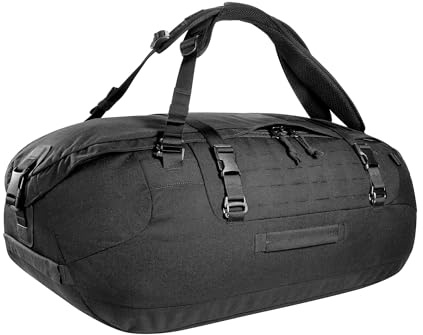 Tasmanian Tiger TT Duffel Sac de voyage tactique pour homme 65 l avec fonction sac à dos et système Molle, verrouillable, volume 65 l, Noir