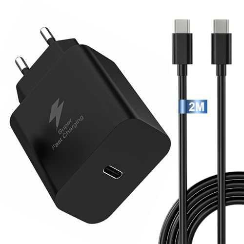 Chargeur USB C 25W pour Samsung avec câble 2M