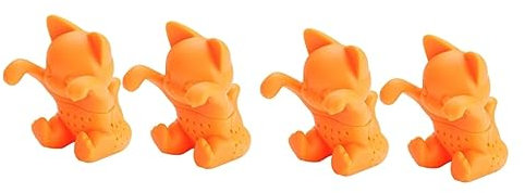 TOPBATHY 4 Stück Teefilter aus Silikon teesieb katze Tee-Sieb Katze wiederverwendbarer Aufguss Tee-Ei aus Silikon katzenklo tierisches Tee-Ei tierischer Teefilter Einfach und stilvoll lose