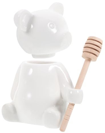 Kichvoe Keramik Honig Vorratsglas Bär Form Honig Topf Dipper Pack Glas Für Küche Lagerung