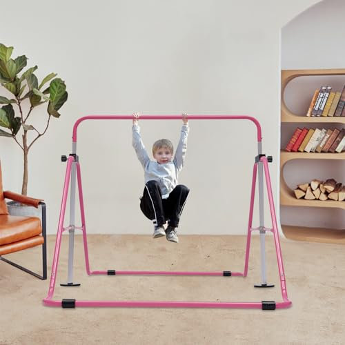 Barre de gymnastique - Barre de gymnastique pour enfants - Barres horizontales réglables en hauteur - Équipement d'entraînement d'extérieur - Hauteur réglable - Pliable - Gymnastique - Barre