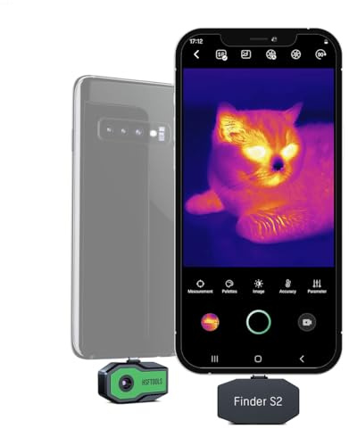 HSFTOOLS Finder S2 - Termocamera per Android con risoluzione 512 x 384, risoluzione 256 x 192 IR, fotocamera termica per telefoni e tablet Android, custodia da trasporto, USB-C (non compatibile con