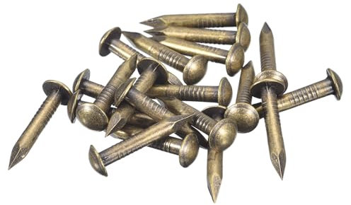 QUARKZMAN 20 Pcs Petits Clous en Laiton 2,8mmx20mm(DxL) Petits Clous Clous de Quincaillerie Petits Clous pour Boîtes Décoratives en Bois Accessoires de Maison, Tonalité Bronze