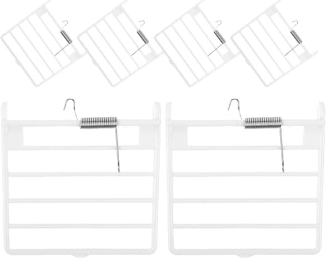 SUPVOX 6 Pezzi Contenitore per Alimenti per Porta Gabbia per Uccelli Accessori per Gabbie Uccelli Accessori per Gabbie per Uccelli Porte a Molla per Gabbie per pappagalli ABS Bianca