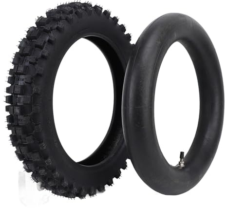 80/100-12 3.00-12 Offroad-Motorradreifen- und Schlauchset mit TR87-Ventil, Robuste Konstruktion für Hervorragenden Grip, Passend für CRF70F XR70, TTR 90, KLX 110