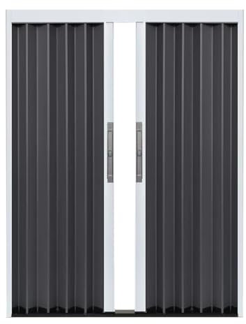 Modern White Folding Accordion Sliding Door for Doorway and Living Room Aluminum Panel 70x80in