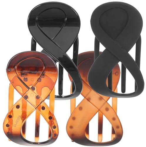 ADOCARN 4pezzi Fermagli Per Francesi Clip Piatte Pinza Per Donne Per Spessi Accessori Eleganti Vari Colori Lucido Lucida Opaca Opaco