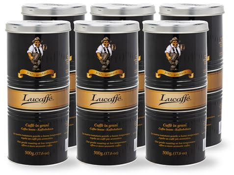Lucaffé - 6 boîtes à café grain Mr. Exclusive 100% Arabica, 500 Gr | grain de café pour expresso machine a cafe grain | Torréfaction moyenne | Goût doux et crémeux | Arôme intense et enveloppant