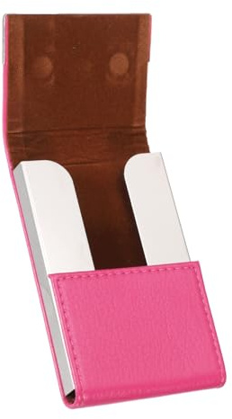 sourcing map Visitenkartenhalter, PU-Leder, Visitenkartenetui, Tasche, Visitenkartenetui, Metallhalter mit Magnetverschluss, für Damen und Herren, Beige