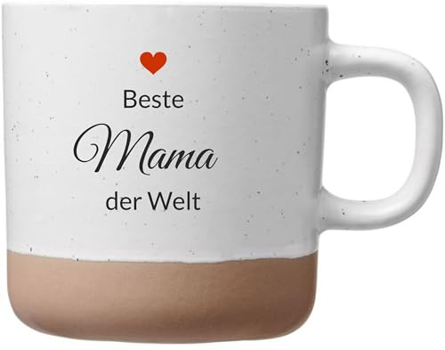 Laser Tattoo Beste Mama der Welt Keramik Kaffeetasse, Weiß, 360ml mit Herz-Design, Druck Spülmaschinenfest (MAMA)