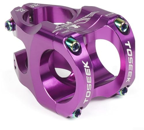 Eawfgtuw Potence de vélo de montagne, en alliage d'aluminium, tige de guidon de vélo CNC, 31,8 mm, pour VTT, vélo de route, descente (violet)