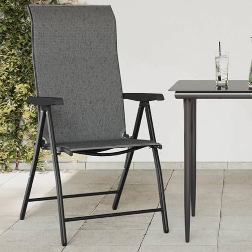 XINCXIN Gartenstühle 4 STK., Gartenstühle Chair Korbsessel Gartensessel Geeignet für Garden Pool Balcony Terrace Klappbar Grau Poly Rattan