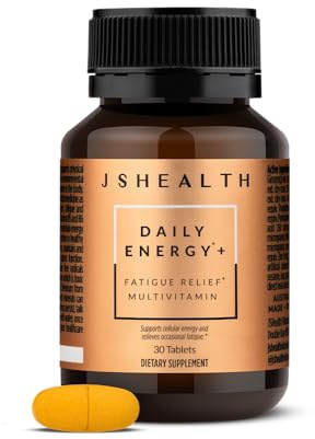 JSHealth Daily Energy Supplement - Once Daily Supplements for Energy and Fatigue - Multivitamin with Ginseng, Rhodiola & Methylated B12 for Relief from Occasional Fatigue, 30 Count