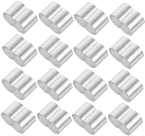 CANIGHT 25 piezas Abrazaderas de Aluminio para Cuerdas Elásticas con Doble Agujero de Aluminio para Cables y Resistentes para Camping y Actividades