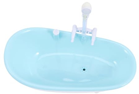 Elektrische Puppenbadewanne Miniatur Spielzeug aus Kunststoff für Kinder | 3 Stück Aaa Batterie, Rollenspiel zum Baden, Angenehme Haptik, Kompaktes Format