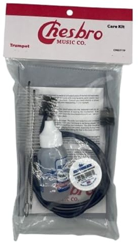 Chesbro Trumpet Care Kit, Includes Microfiber Polish Cloth, Instrument Cleaning Snake, Superslick Tuning Slide Grease and Valve Oil, Mouthpiece Cleaner and Casing Brush