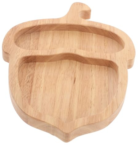 Ciieeo Bandeja De Madera para Bañera Forma De Bellota, Plato Dividido para Servir Quesos y Aperitivos, Madera Natural, Resistente Humedad, para Uso Baño y Otoño, Bandeja Decorativa Multifuncional