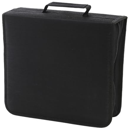 ZEPFJHE Portatile Grande Cassa di Immagazzinaggio Del Disco per Musica Film Gioco 256/384 Capacità Tessuto Non Tessuto Organizzazione Supporto Leggero, Nero , 384 pieces