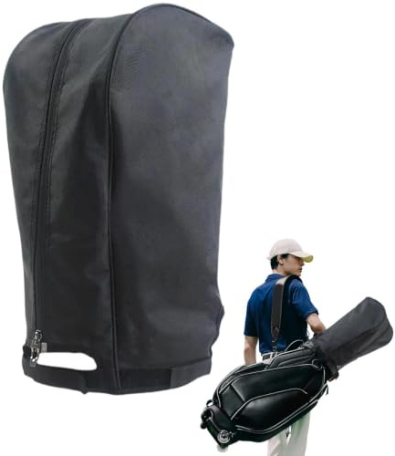 Funda de lluvia para bolsa de golf, capucha ligera para bolsa de golf, protector portátil para club, cubierta antipolvo de tela Oxford impermeable con botón, apto para bolsas de soporte y bolsas de