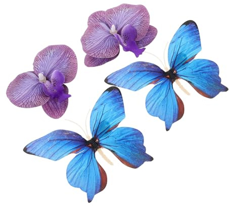 WOFASHPURET 2 Paare Boho Schuhclips mit Schmetterling und Orchidee Abnehmbare Florale Sandalen-dekorationen Elegante Sommerschuhe Damen Vielseitige Strand Hochzeitsaccessoires Langlebige