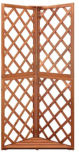 Treillis d'angle 50x50x145 cm Bois de sapin massif ,Maison & jardin , Pelouses & jardins , Vie en extérieur , Structures extérieures , Arches, treillages & pergolas de jardin, Brun (Poids 4.05KG)