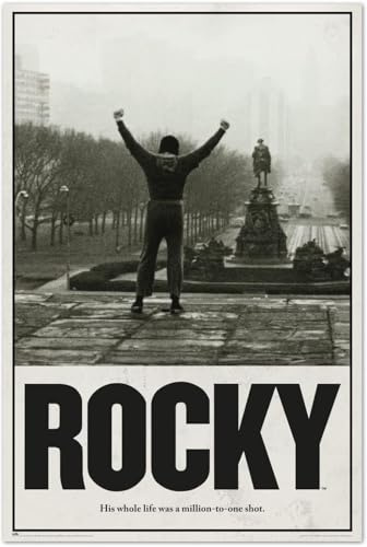 KUSTOM ART Poster Decorativo da Parete Serie Locandine Film Celebri Locandina Film Rocky Balboa Stampa su Carta Lucida 90x60cm Senza Cornice
