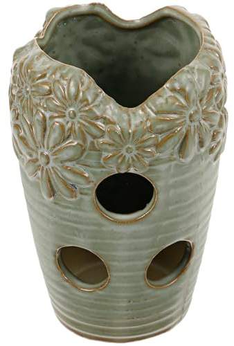 Hohopeti Pot de Fleurs en Céramique Perforé d Modèle Grand Pot à Orchidées Multiples Ouvertures Artisanal Coloré pour Plantes Succulentes Orchidées et Décoration Intérieur de Balcon