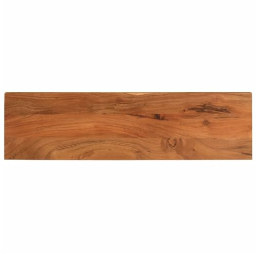 Mandloder Plateau de table rectangulaire 120 x 30 x 2,5 cm en bois massif d'acacia, surface naturelle, plaque en bois robuste pour table à manger, table de bar, bureau