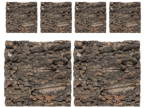 CORHAD 6 St Reptilbakgrund i Korkbark Texturerad och Fuktresistent Terrariumvägg för Ödlor Ormar och Sköldpaddor för Klättring och Gömställen