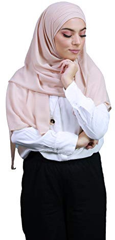Hijab av crêpe-muslin, med integrerad huva, naken, En Storlek