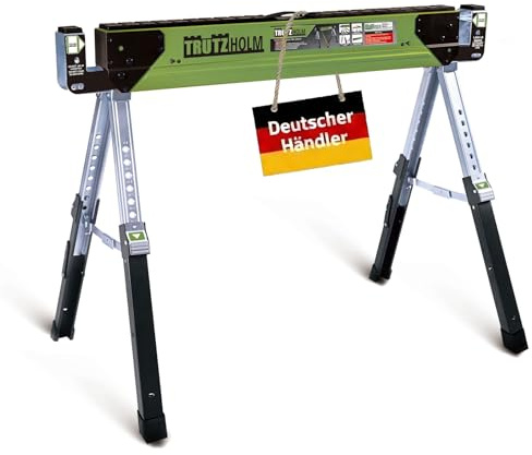 TRUTZHOLM Sägebock Arbeitsbock höhenverstellbar bis 650/1300 kg klappbar Werkbock Untergestell Stahl (Einzeln)
