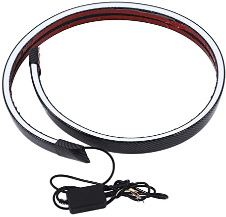 Ymiko Spoiler Posteriore per Auto, Spoiler per Baule Posteriore in Stile Fibra di Carbonio, Spoiler Alettone Colorato a LED Modifica Universale per Auto, Kit Spoiler Posteriore Esterno