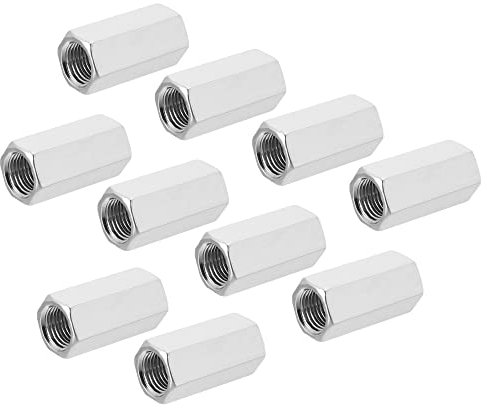 sourcing map 10 Stück Sechskant Überwurfmuttern M10x1mm Gewinde 30mm Länge Hülse Stehbolzen Adapter Rohrverbinder