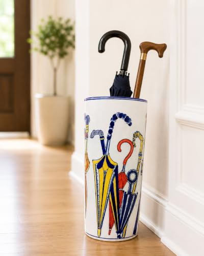 VCraft Classic Umbrella Stand Ceramic 18 Round Victorian Design Walking Stick Holder
