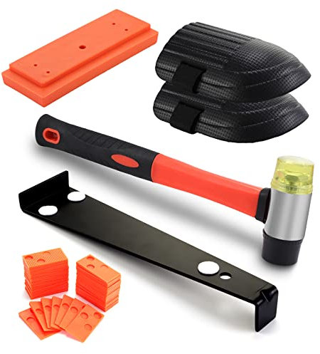 Knpwer 65 Pcs Kit d'installation pour Parquet Stratifié,Kit d’installation pour Parquet Revêtement Sol avec 60 Entretoises