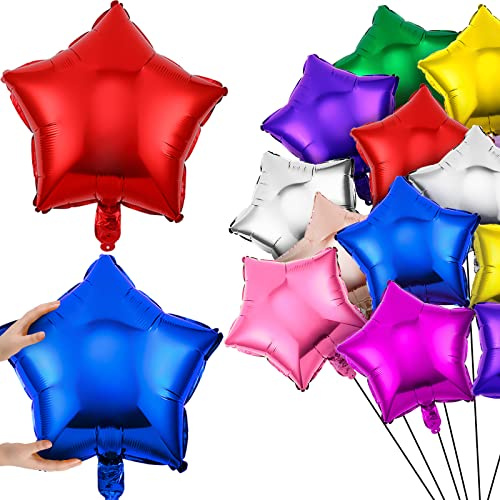 Raiten 100 Pcs 18 Inch Star Foil Balloons Large Helium Balloons Star Shaped Balloon for Birthday Wedding Anniversary Engagement Party Decorations Supplies