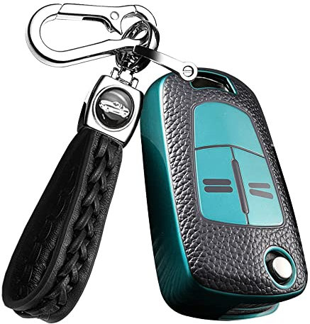 ontto Autoschlüssel Hülle Fernbedienung Cover Passt für Opel Astra Zafira Agila Omega Signum Vectra Corsa Mokka Adam Schutzhülle Schlüsselhülle Schlüsselanhänger TPU Schlüsseletui Zubehör-A Grün