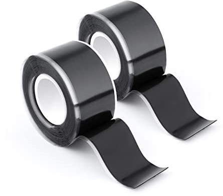 2 Rollen Griptape für Griffe, 2,5cm x 3m Silikon Grip Tape Selbstverschweißend Grip Wrap Tape Griffband für Gymnastik Fitness Sportgeräte Lenker Langhanteln Werkzeuge