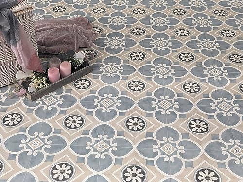 Revetement de sol en PVC dans un style rétro et nostalgique, Découpe (2m de large, 2m de long)
