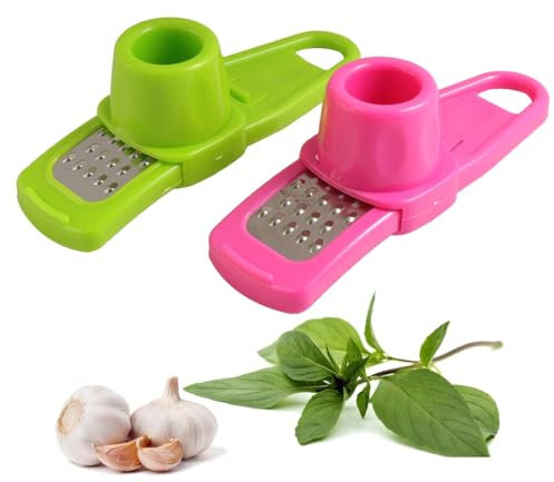 Knoblauchpresse 2 Stück Reibe Schneider 2024 Hand Knoblauchmühle Kleine Handmühle für Knoblauch Neu Hand Press Hand Spezialwerkzeuge für Zuhause Küche Kochgeräte