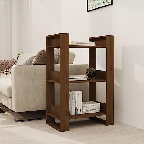 BUKSCYJS BüCherturm Freistehend,BüRo-BüCherregalebüCherregal/Raumteiler Honigbraun 60x35x91 cm Massivholzgeeignet FüR Wohnzimmer, Schlafzimmer, Arbeitszimmer, Korridor