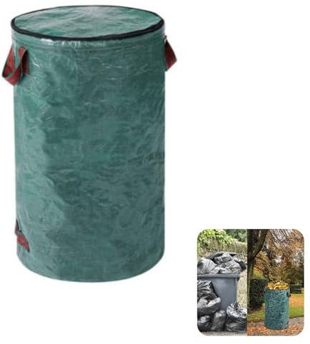 gartenabfallsack,laubsammler,Grünabfall-Gartensack,Gartentaschen-Set mit Deckel faltbar, mit Griff, wiederverwendbarer Laubsack, selbststehend, aus starkem PP+ gewebtem Sackstoff