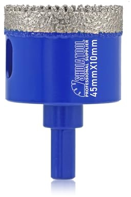 SHDIATOOL Diamond Drill Core Bits,45mm Core Hole Saw Cutter, Triangle Shank Drilling Bits for Porcelain Tile Marble Ceramic Granite on Drill Machine