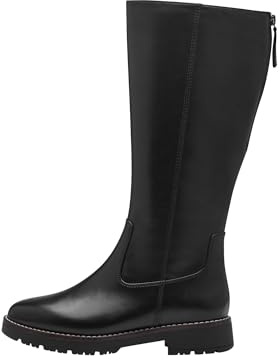 Jana Damen Hohe Stiefel ohne Absatz mit Reißverschluss Vegan, Schwarz (Schwarz), 39 EU