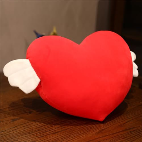 Herfair Herzkissen Kuschelkissen Flauschig Handwärmer Herz Plüsch Kissen Schmusekissen Kreativität Sofakissen Herzförmig (Red,32 x 60 cm)