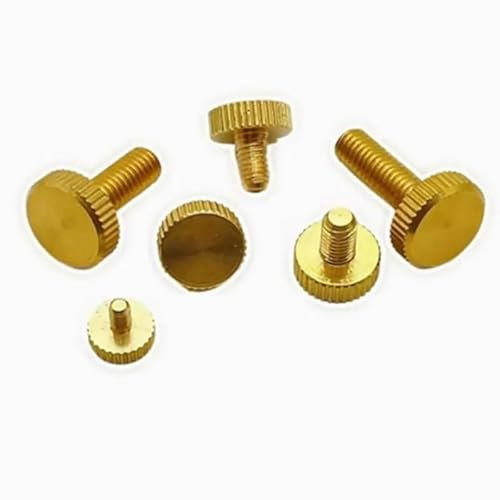 JUMELA Rändelschrauben mit flachem Kopf aus Messing, handfest anziehen, Rändelmutter ﻿ M3/M4/M5/M6/M8 1/2/5 STK (Size : M6x12 2pcs)
